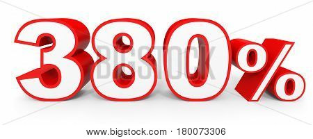 Three Hundred And Eighty Percent. 380 %. 3D Illustration.