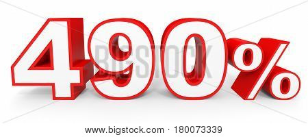 Four Hundred And Ninety Percent. 490 %. 3D Illustration.