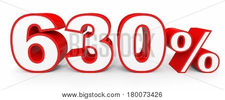 Six Hundred And Thirty Percent. 630 %. 3D Illustration.