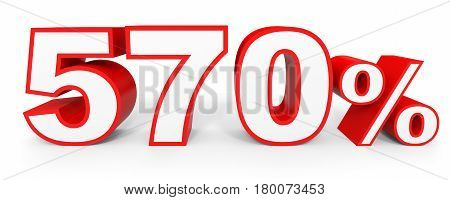 Five Hundred And Seventy Percent. 570 %. 3D Illustration.