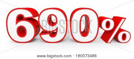 Six Hundred And Ninety Percent. 690 %. 3D Illustration.