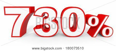 Seven Hundred And Thirty Percent. 730 %. 3D Illustration.