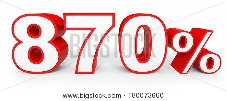 Eight Hundred And Seventy Percent. 870 %. 3D Illustration.