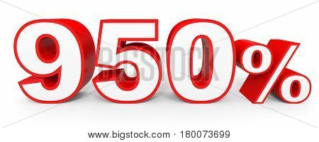 Nine Hundred And Fifty Percent. 950 %. 3D Illustration.