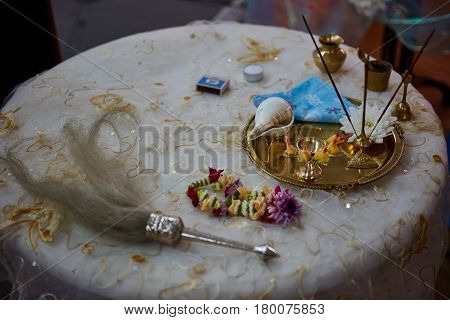 Puja Parafernalia For Worship Krishna