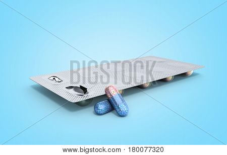 Abuse Of Anabolic Steroids For Sports Blister Pack Of Steroids Capsules 3D Render On Blue
