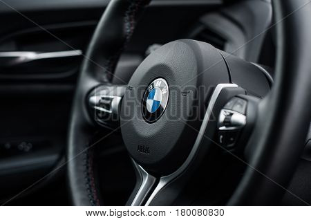 Russia, Moscow - September 24, 2016. Bmw M2 Sports Car With Performance Pack, Interior View