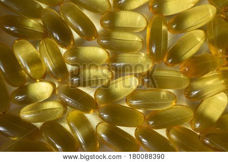 Evening primrose oil supplement capsules from above