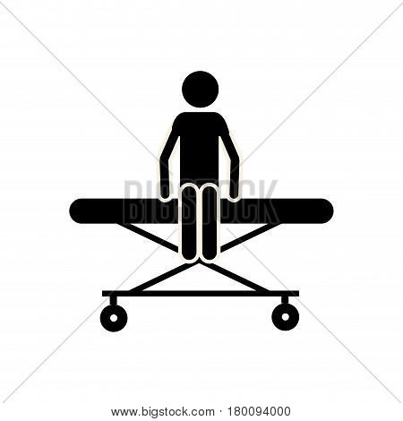 silhouette man over gurney, vector illustration design