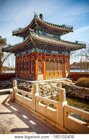 Building in the Beihai Park in Beijing China Asia