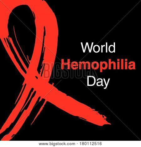 Hand Drawn Ribbon To World Hemophilia Day.