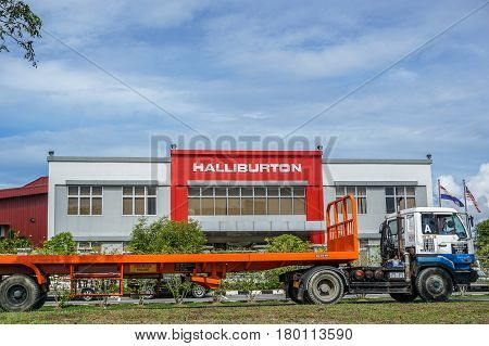 Labuan,Malaysia-Apr 5,2017:Halliburton international oil and gas company office in Labuan,Malaysia on 5th April 2017.Halliburton is one of the world's largest providers of products and services to the energy industry.