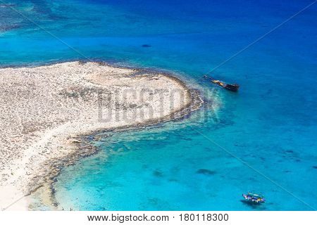 An amazing view of the fusion of the three seas of the Aegean, Adriatic, Libyan from the top of Mount Gramvousa
