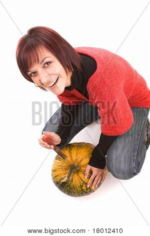 Mädchen und Pumpkinhead