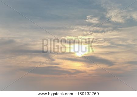 Landscape view of sunset at the beach in Chantaburi Thailand.