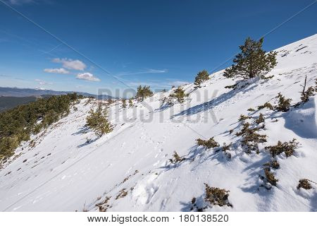 Winter Landscape Of Neila Lagoons Park In Burgos Demanda Mountain Range Castilla Y Leon Spain.