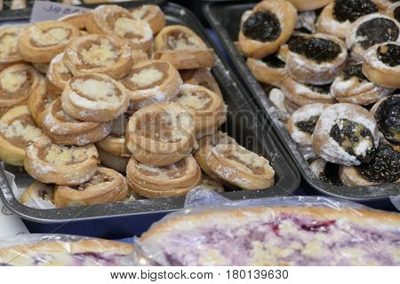 Fresh Traditional Czech Round Sweet Cakes