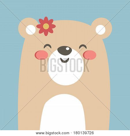 Cool and cute bear illustration. Cartoon bear. Vector stock.