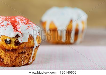 Kulitch Kulich Ukrainian Easter bread Easter eggs Easter background