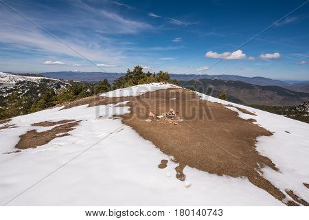 Winter Landscape Of Neila Lagoons Park In Burgos Demanda Mountain Range Castilla Y Leon Spain.