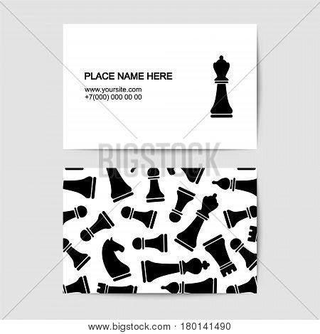 Vector Visit Card Template With Chess