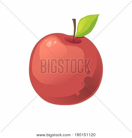 vector red apple on a white background. vector illustration