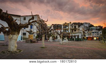 AGIOS KIRIKOS, GREECE - MARCH 22, 2017: Agios Kirikos village on Ikaria island in Greece on March 22, 2017.
