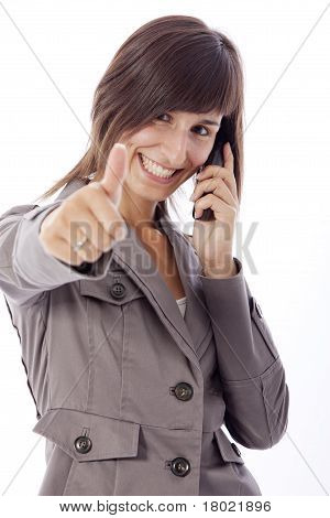 Business-Frau telefonieren.