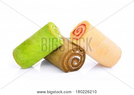 Jam roll mini isolated on white background