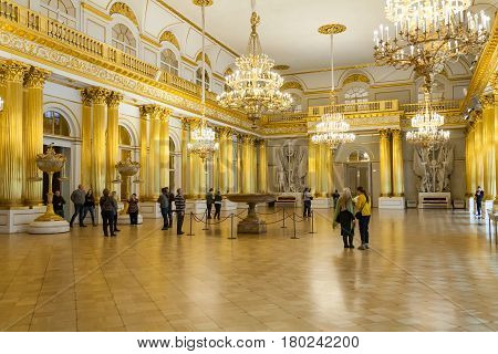 Saint Petersburg, Russia - February 23: State Hermitage Museum, Interior,february 23 2017.