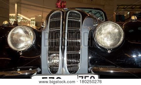 Moscow, Russia - April 02, 2017: Bmw-327/28 Coupe, Germany 1939. Retro Car Exibition In Shopping Mal