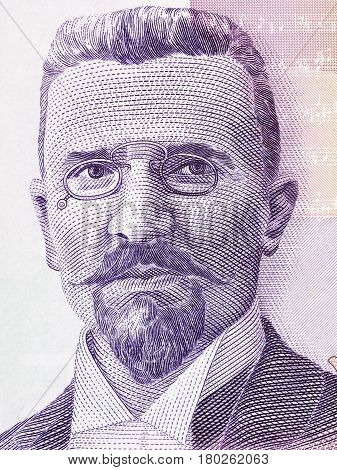 Stevan Stojanovic Mokranjac portrait from Serbian money