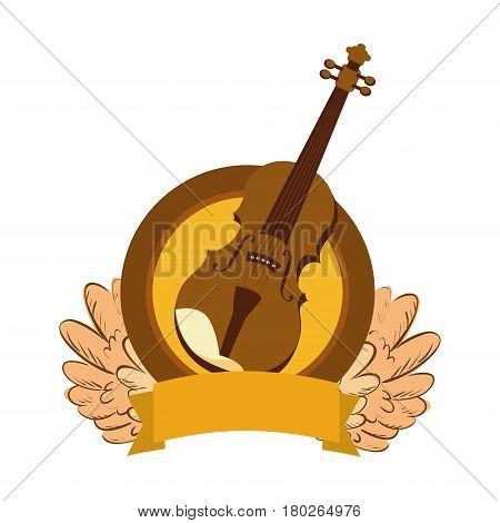 chello with wings frame vector illustration design