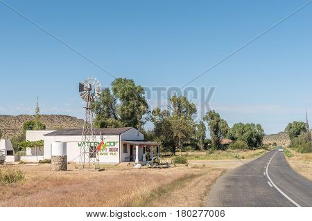 WATERKLOOF SOUTH AFRICA - MARCH 21 2017: A road stall in Waterkloof a small village near Philippolis in the Free State Province