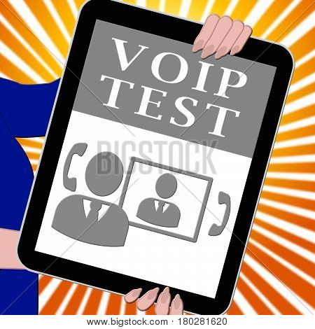 Voip Test Tablet Shows Internet Voice 3D Illustration