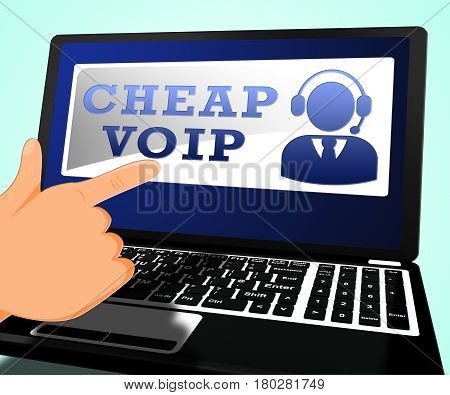 Cheap Voip Shows Internet Voice 3D Illustration
