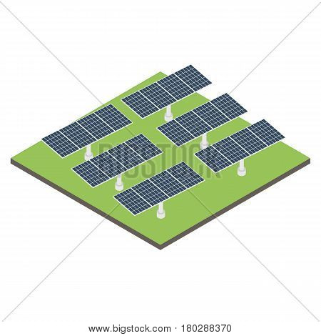 Icon isometric solar panel. Alternative energy source.