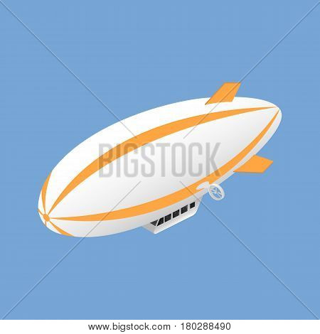 Icon isometric airship. Sustainable transport. Vector illustration