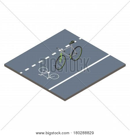 Isometric icon bicycle. Sustainable transport. Vector illustration