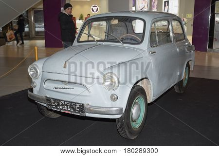Moscow, Russia - April 02, 2017: Zaz-965 Zaporozhets Cossack Minicar, Soviet Union 1960. Retro Car E