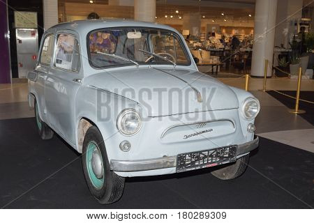 Moscow, Russia - April 02, 2017: Zaz-965 Zaporozhets Cossack Minicar, Soviet Union 1960. Retro Car E