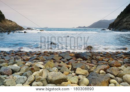 the coast in Ngam Tau Sha sai kung in hong kong