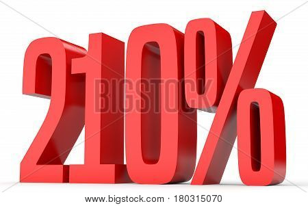 Two Hundred And Ten Percent. 210 %. 3D Illustration.