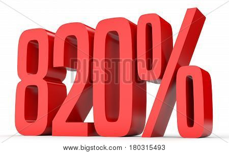 Eight Hundred And Twenty Percent. 820 %. 3D Illustration.
