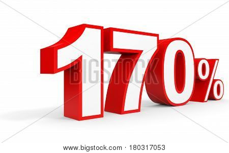 One Hundred And Seventy Percent. 170 %. 3D Illustration.