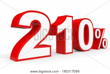 Two Hundred And Ten Percent. 210 %. 3D Illustration.