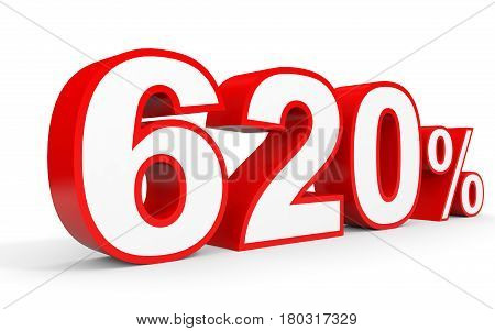 Six Hundred And Twenty Percent. 620 %. 3D Illustration.