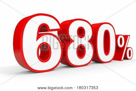 Six Hundred And Eighty Percent. 680 %. 3D Illustration.