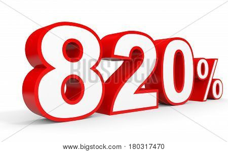 Eight Hundred And Twenty Percent. 820 %. 3D Illustration.
