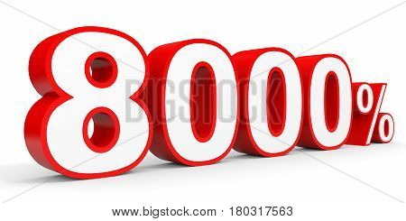 Eight Thousand Percent. 8000 %. 3D Illustration.